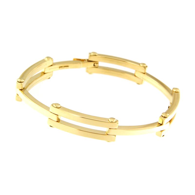 BRACCIALE ORO GIALLO 750/1000 SEMIRIGIDO MAGLIA A SEGMENTI - CM 18.5 - 