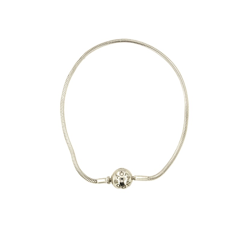 PANDORA - BRACCIALE - ARGENTO 925/1000 - MOD. MOMENTS CON CHIUSURA A SFERA - CM. 19.5 - PANDORA