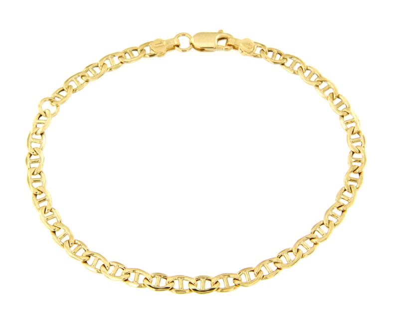 BRACCIALE ORO GIALLO 750/1000 MAGLIA GRUMETTA CON TRAVERSINO - CM 16 - 