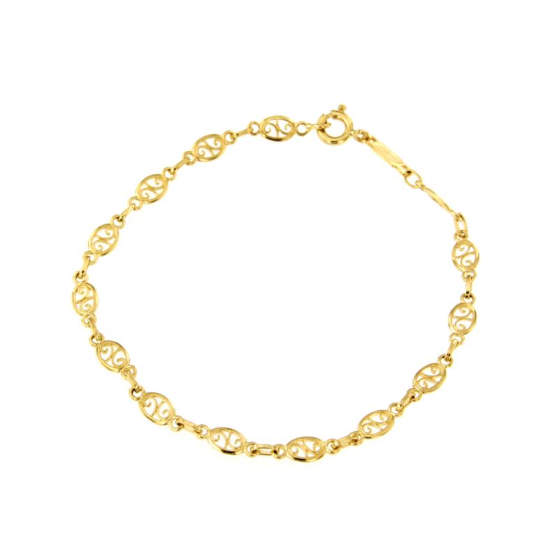 BRACCIALE ORO GIALLO 750/1000 TIPO FILIGRANA - CM. 18 - 