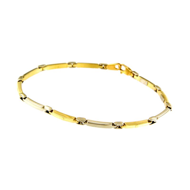 BRACCIALE DUE ORI 750/1000 MAGLIA A SEGMENTI - CM 20 - 