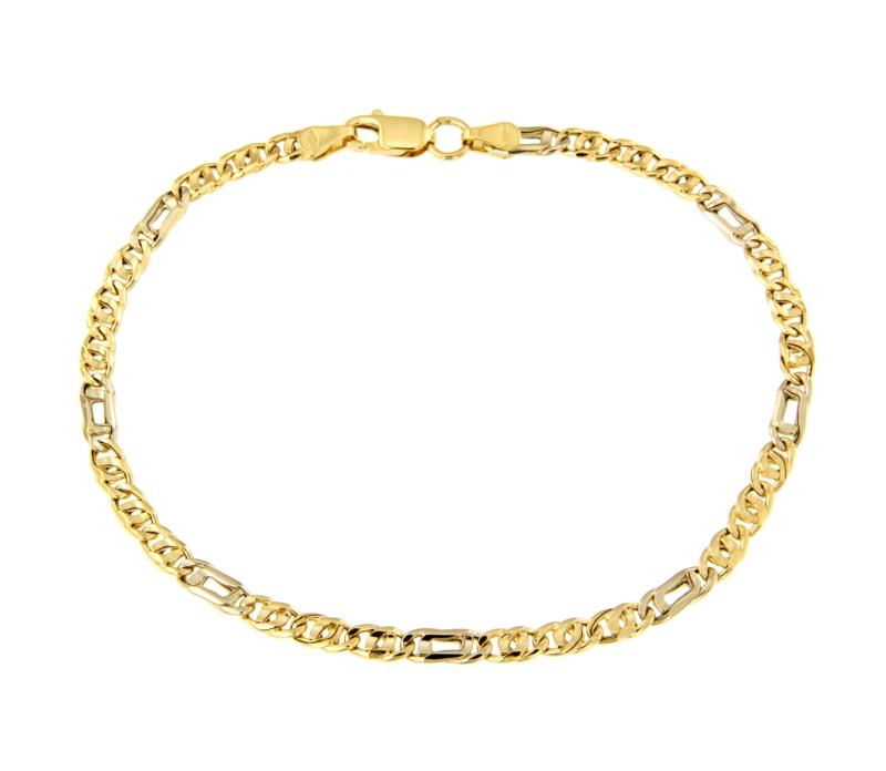 BRACCIALE  DUE ORI 750/1000 MAGLIA 3+1 - CM 20 - 