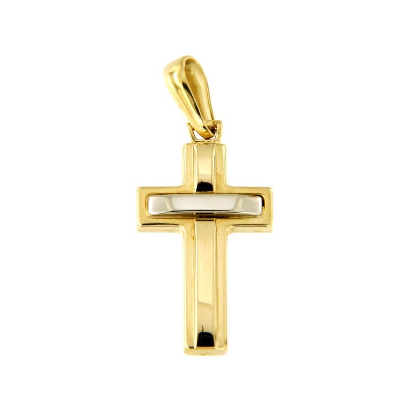 CIONDOLO DUE ORI 750/1000 CROCE - 