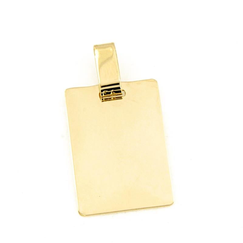 MEDAGLIA ORO GIALLO 750/1000 RETTANGOLARE LISCIA - 