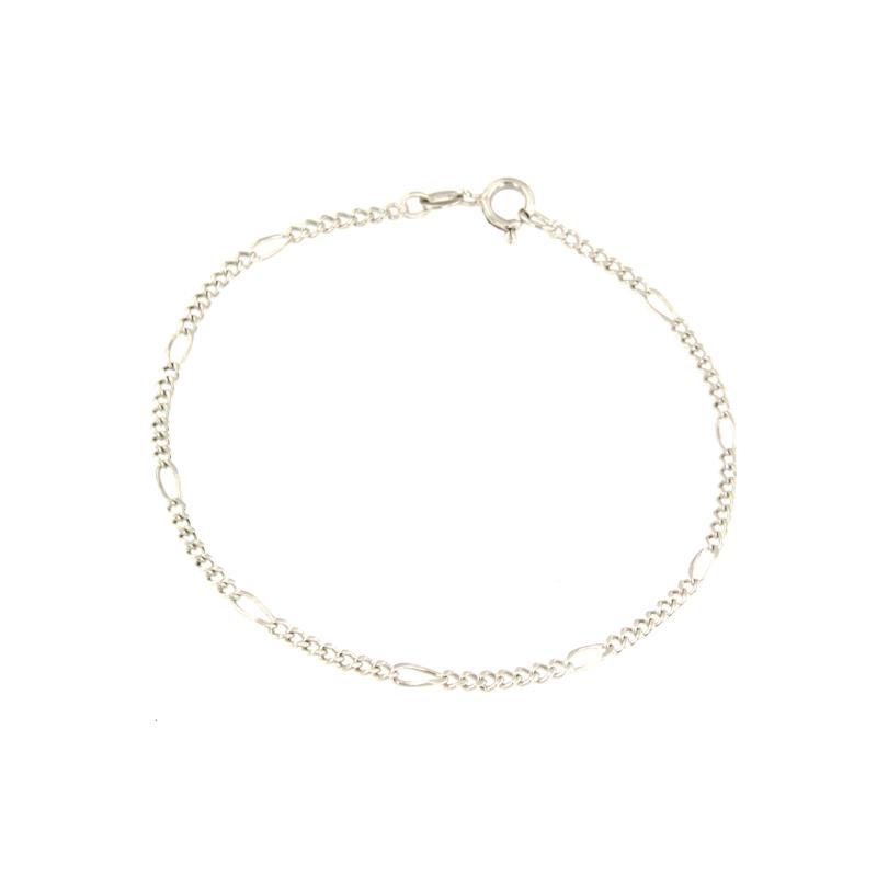 BRACCIALE ORO BIANCO 750/1000 MAGLIA 7+1 - CM. 19 - 