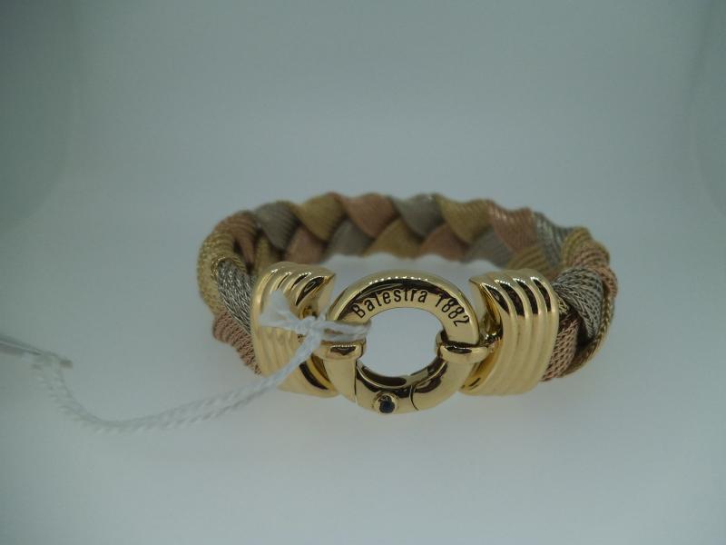 BRACCIALE 3 ORI 750/1000 A TRECCIA BALESTRA - 