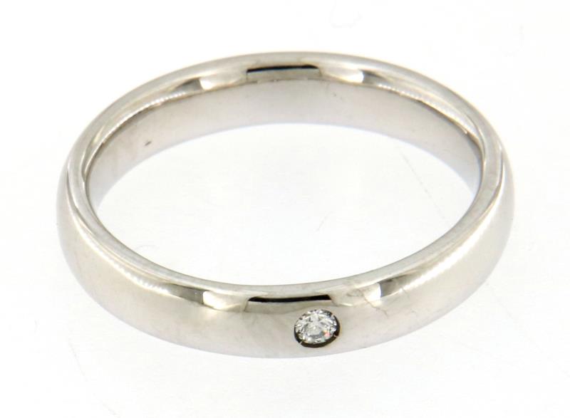 ANELLO ORO BIANCO 750\1000 FEDE CON DIAMANTINO - 