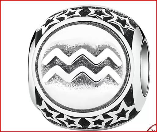PANDORA - CHARM - AREGENTO 925/1000 - SEGNO ZODIACALE ACQUARIO - PANDORA