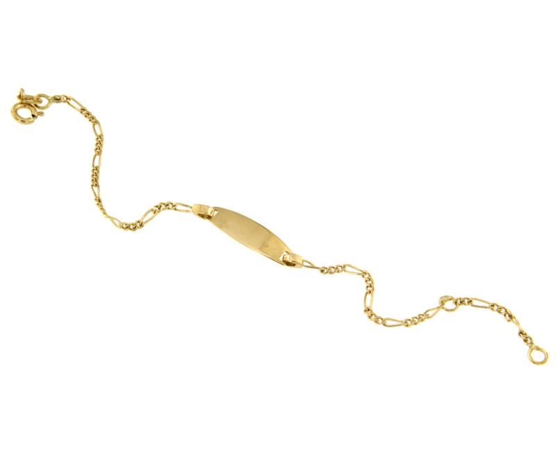 BRACCIALE ORO GIALLO 750/1000 MAGLIA 3+1 CON TARGHETTA - CM 15 - 
