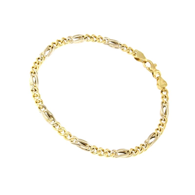 BRACCIALE DUE ORI 750/1000 MAGLIA 3+1 - CM. 21 - 