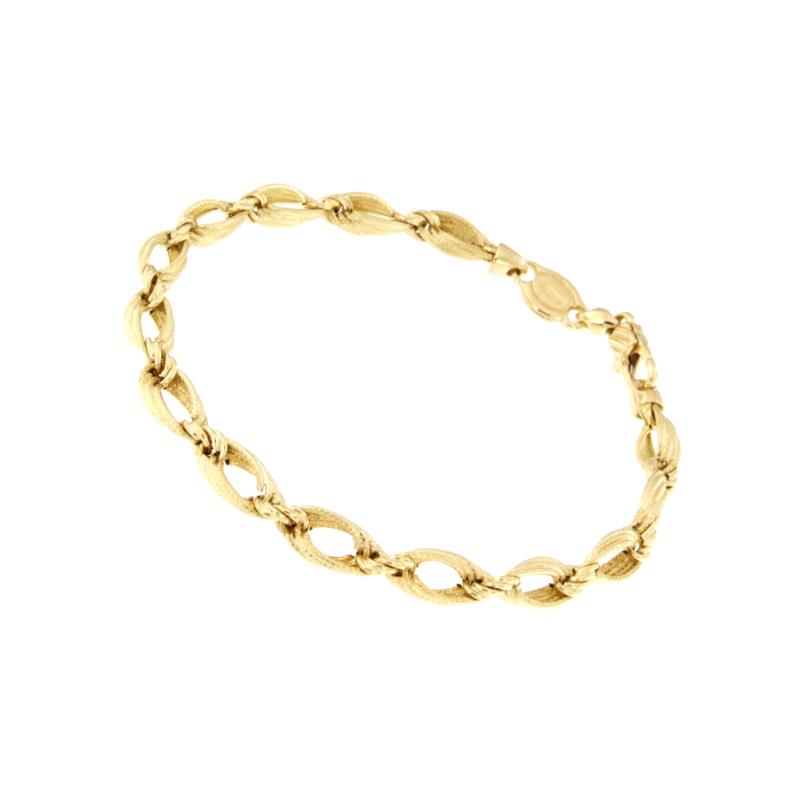 BRACCIALE ORO GIALLO 750/1000 MAGLIA TIPO TRECCIA SEMIZIGRINATA - CM 19 - 