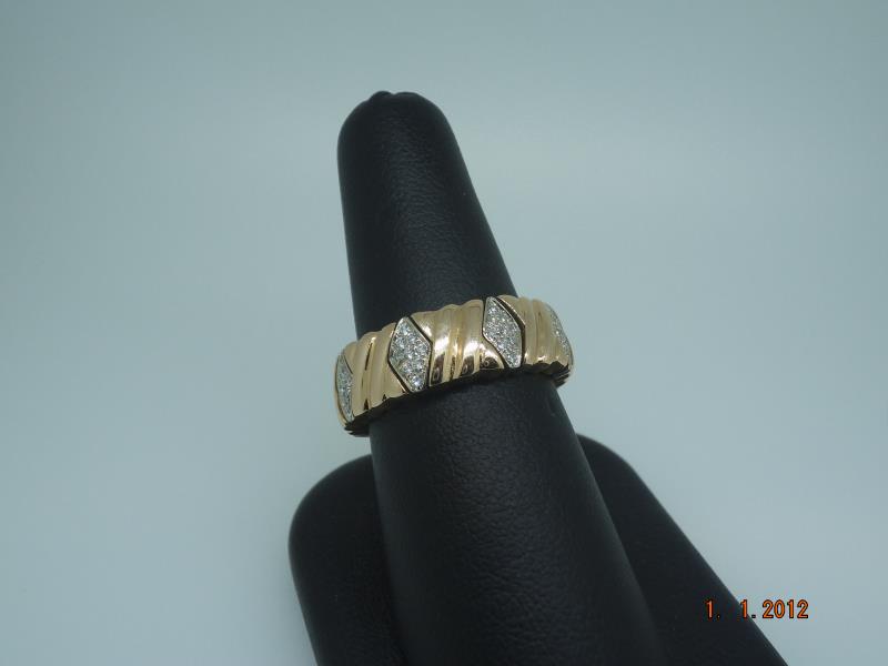 ANELLO DONNA DUE ORI 750/1000 CON 63 DIAMANTINI 0,005 CT CAD - 