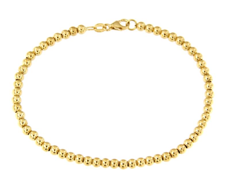 BRACCIALE ORO GIALLO 750/1000 MAGLIA A SFERE - CM 17 - 