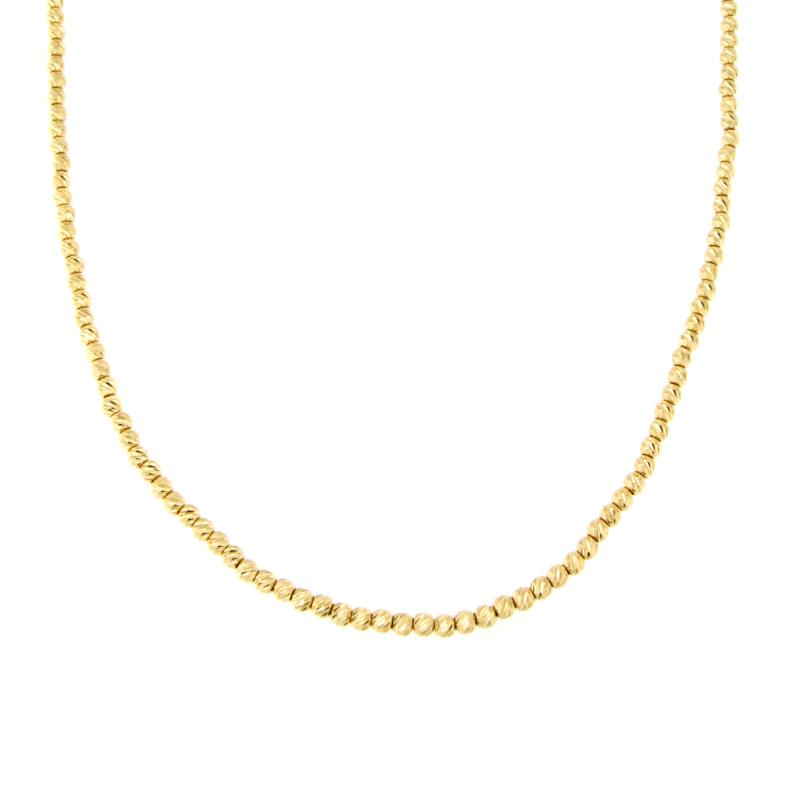 COLLANA ORO GIALLO 750/1000 SFERE DIAMANTATE - CM. 42 - 