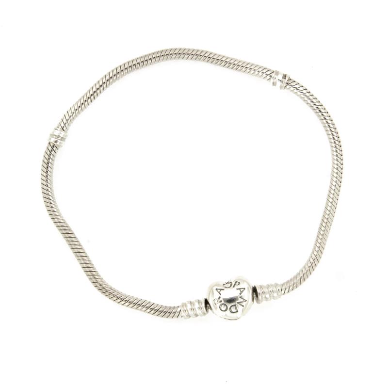 PANDORA - BRACCIALE - ARGENTO 925/1000 - MOD. MOMENTS CON CHIUSURA A CUORE - CM 22 - PANDORA