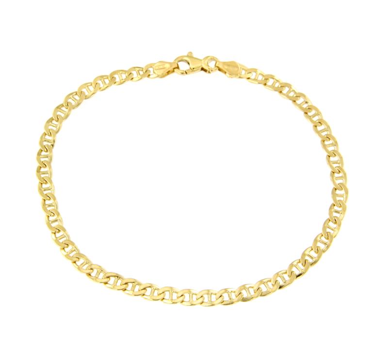 BRACCIALE ORO GIALLO 750/1000 MAGLIA GRUMETTA CON TRAVERSINO - CM. 20.5 - 