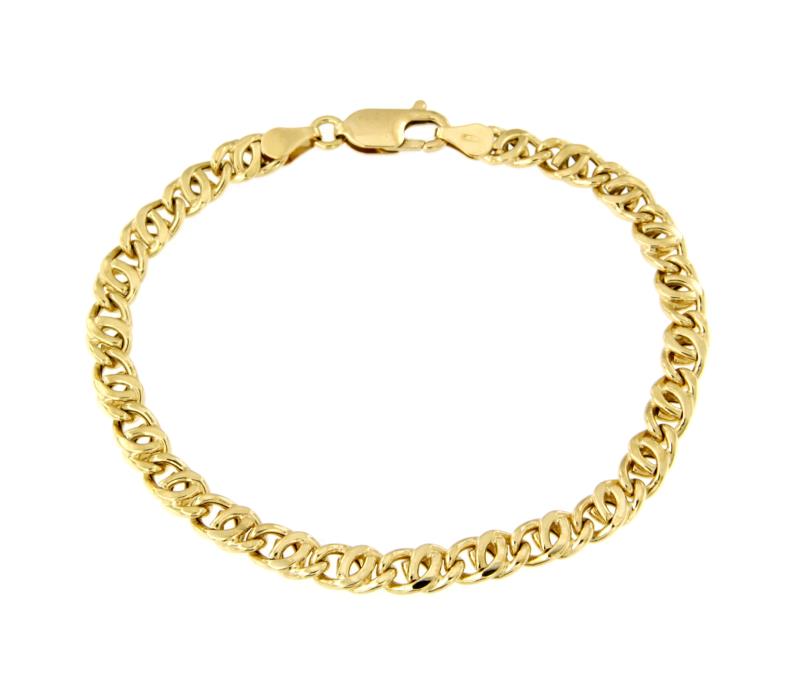 BRACCIALE ORO GIALLO 750/1000 MAGLIA GRUMETTA DOPPIA - CM.19 - 