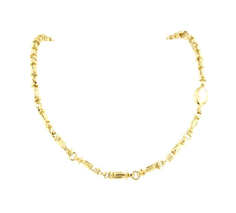 CATENA ORO GIALLO 750/1000 MAGLIA A SEGMENTI ZIGRINATI - CM. 51 - 