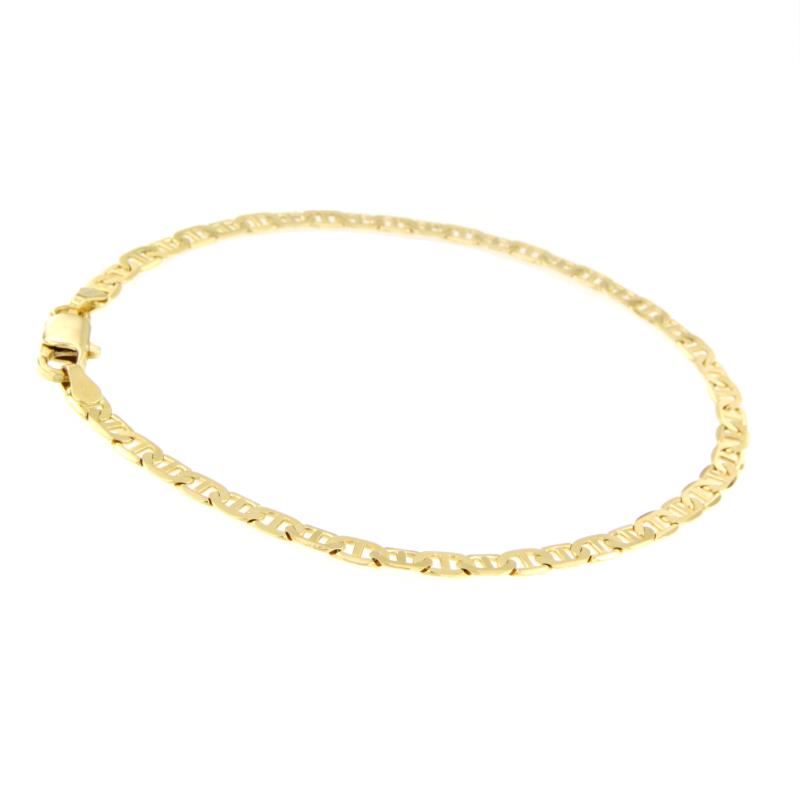 BRACCIALE ORO GIALLO 750/1000 MAGLIA GRUMETTA CON TRAVERSINO - M. 21.5 - 