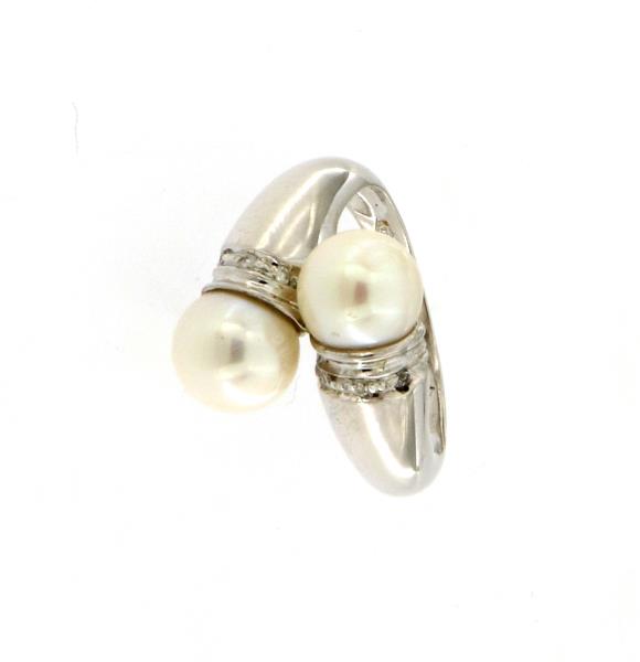 ANELLO IN ORO BIANCO 750\1000 PERLA MIS 16 - 