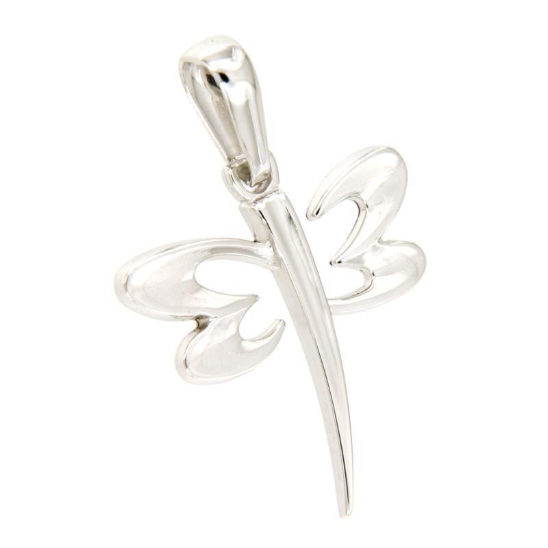 CIONDOLO ORO BIANCO 750/1000 LIBELLULA - 