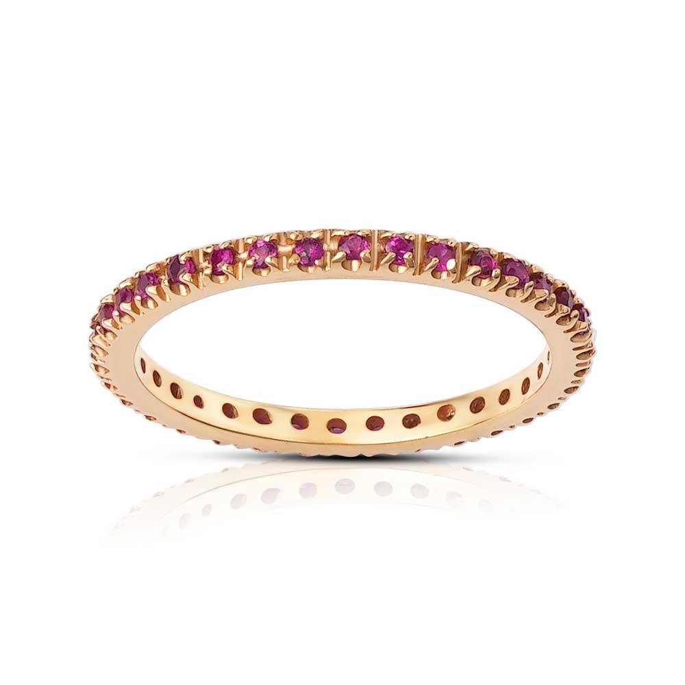 IRIDE - ETERNELLE ORO GIALLO 750/1000 CON RUBINI MIS. 14 - LAURENZA GIOIELLI