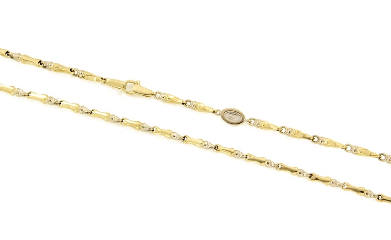 CATENA DUE ORI 750/1000 MAGLIA A SEGMENTI - CM. 50 - 