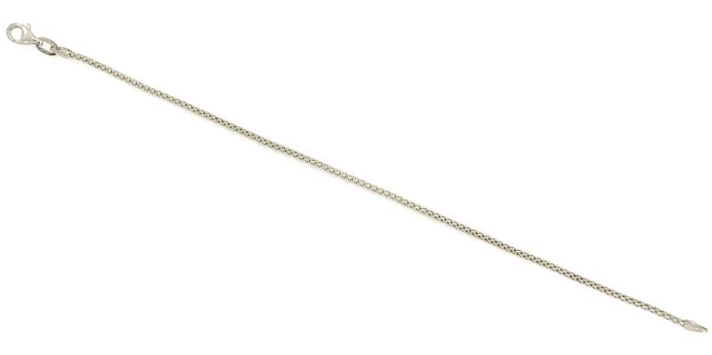 BRACCIALE ORO BIANCO 750/1000 MAGLIA TUBOLARE - CM. 18.5 - 
