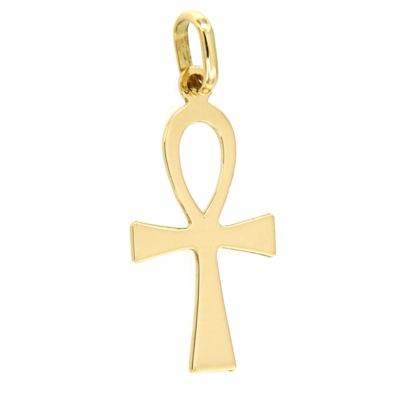 CIONDOLO ORO GIALLO 750/1000 CROCE DELLA VITA - 