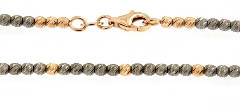 BRACCIALE DUE ORI 750/1000 A PALLINE CM 19 - 