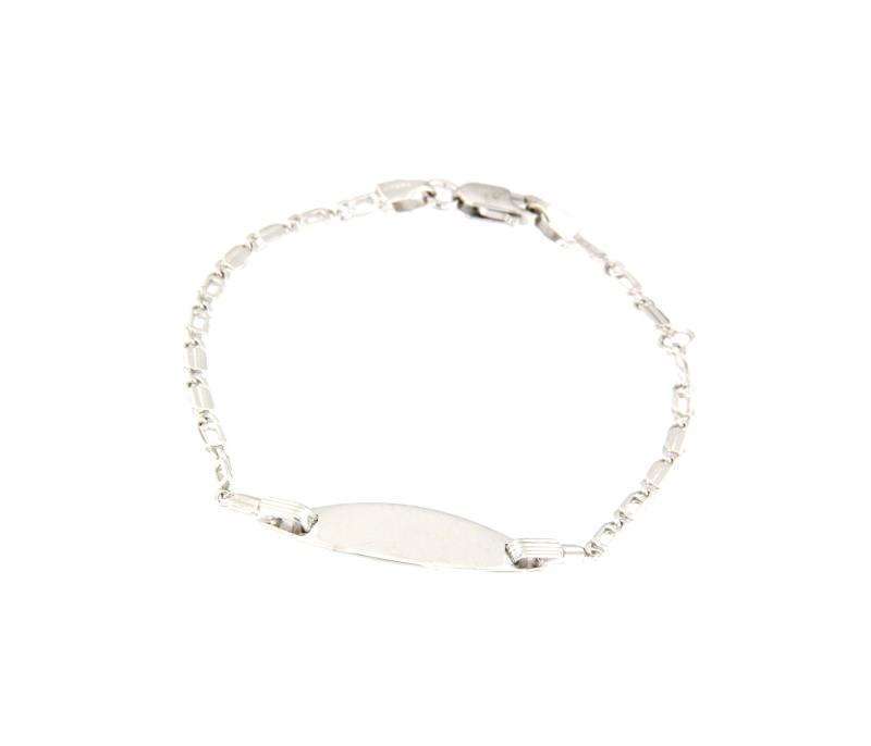 BRACCIALE BIMBO ORO BIANCO 750/1000 CON TARGHETTA,CM.14 - 