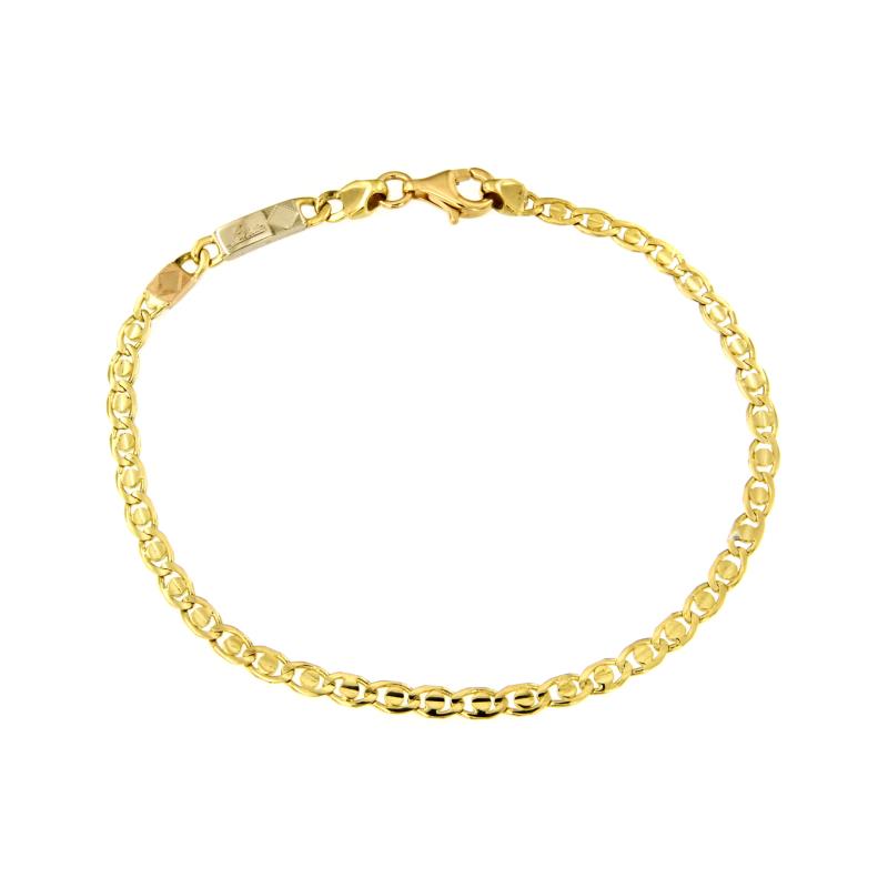 BRACCIALE TRE ORI 750/1000 MAGLIA VALENTINO - CM 21,5 - 