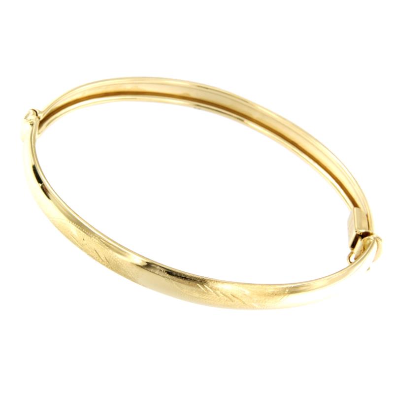 BRACCIALE ORO GIALLO 750/1000 SCHIAVA CON INCISIONE A MANO - 