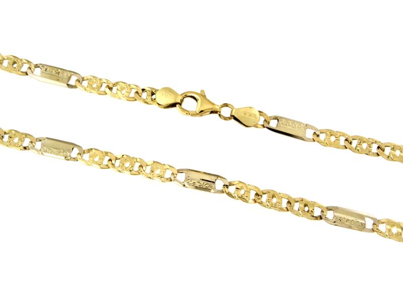 CATENA DUE ORI 750/1000 MAGLIA 3+1 SEMI-MARTELLATA - CM 62 - 