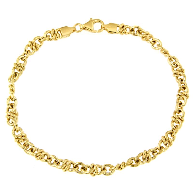 BRACCIALE ORO GIALLO 750/1000 MAGLIA FANTASIA TIPO ROLÒ - CM 21 - 