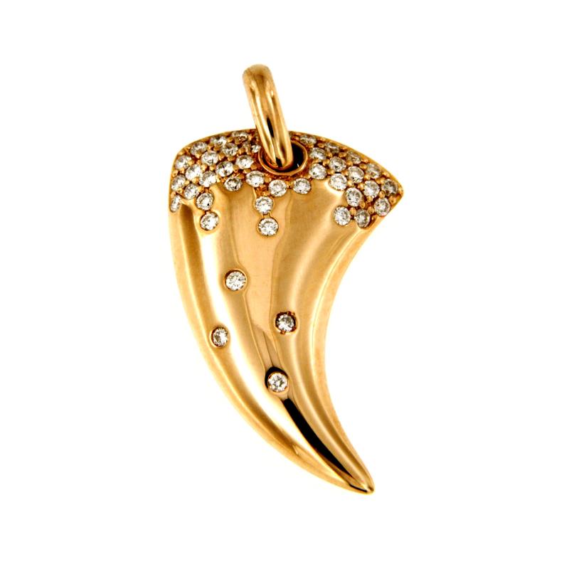 CIONDOLO ORO ROSA 750/1000 ARTIGLIO CON DIAMANTI TAGLIO BRILLANTE CT 0.35 TOTALI G - SI1 (B2061023) - 