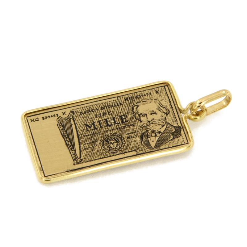 CIONDOLO ORO GIALLO 750/1000 "MILLE LIRE" - 