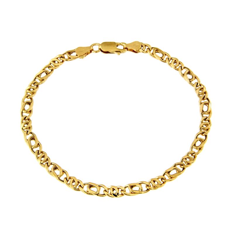 BRACCIALE ORO GIALLO 750/1000 MAGLIA GRUMETTA DOPPIA 1+1 - CM 20.5 - 