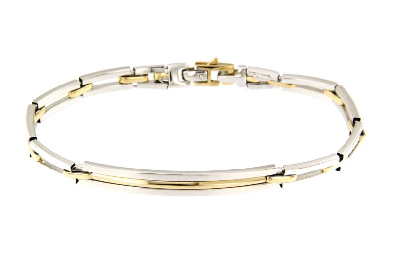 BRACCIALE DUE ORI 750/1000 A SEGMENTI - CM. 22 - 