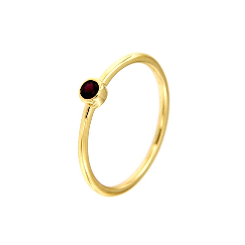 ANELLO ORO GIALLO 750/1000 CON SINTESI ROSSA - MIS. 14 - 