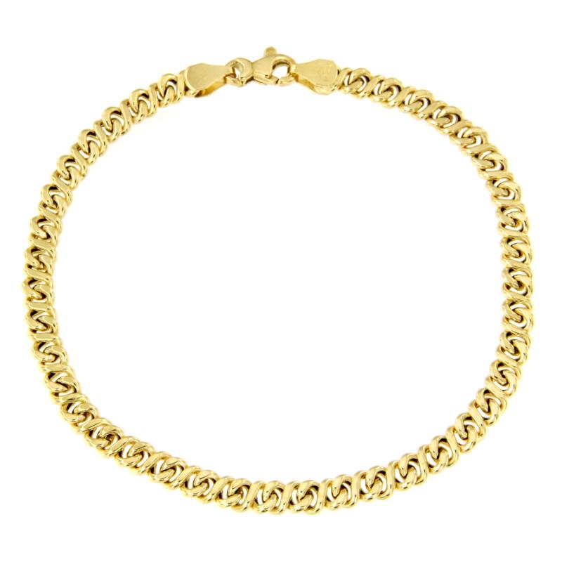 BRACCIALE ORO GIALLO 750/1000 MAGLIA TIPO GRUMETTA DOPPIA - CM 20.5 - 