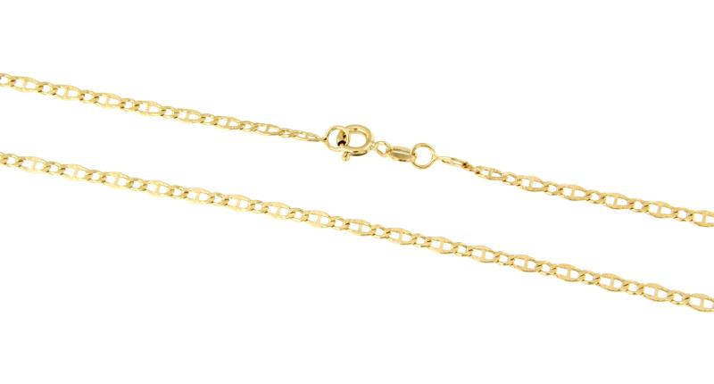 CATENA ORO GIALLO 750/1000  MAGLIA TIPO GRUMETTA CON TRAVERSINO SEMIMARTELLATA - CM 51  - 