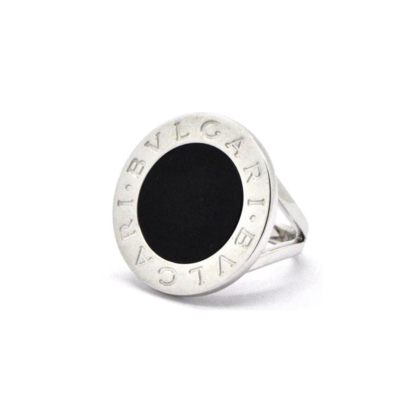 BULGARI - ANELLO - ORO BIANCO 750/1000 - CON ONICE - MIS. 15 - BULGARI