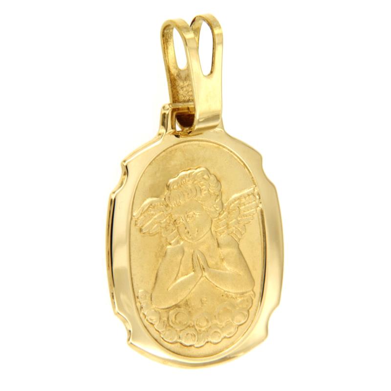 MEDAGLIETTA RELIGIOSA ORO GIALLO 750/1000 ANGIOLETTO - 