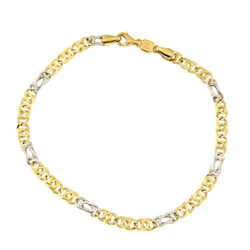 BRACCIALE DUE ORI 750/1000 MAGLIA 3+1 - CM 20 - 