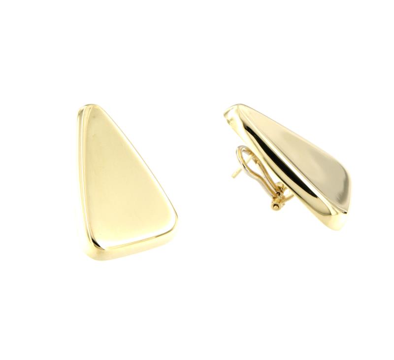 COPPIA ORECCHINI ORO GIALLO 750/1000 TRIANGOLI A CLIPS - 