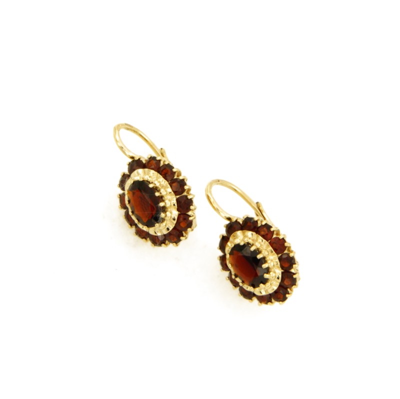 JC Trauringe 8316 Orecchini A Cerchio Donna In Oro Giallo 585 – Con Zirconi, Chiusura A Clip, Diametro 9,4 Mm