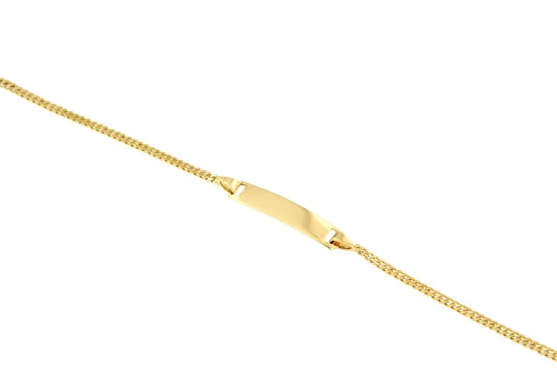 BRACCIALE ORO GIALLO 750/1000 MAGLIA GRUMETTA CON TARGHETTA - CM. 16 - 