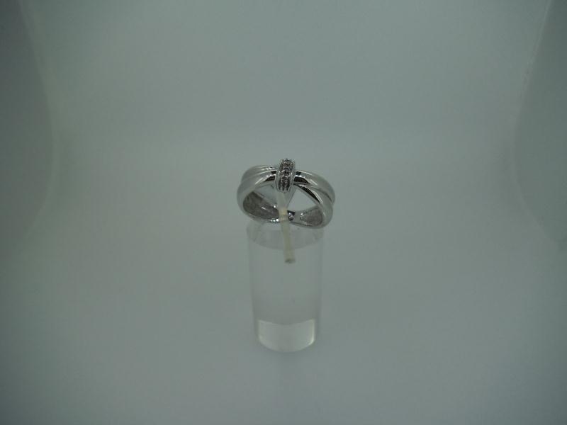 ANELLO DONNA ORO BIANCO 750/1000 CON 3 DIAMANTINI 0,01 CT CAD - 