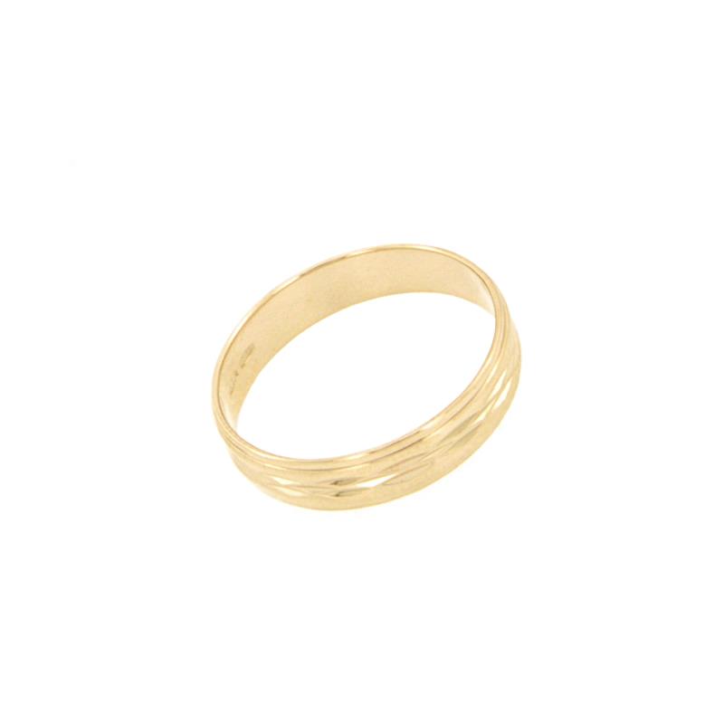 ANELLO ORO GIALLO 750/1000 FEDINA LAVORATA - MIS. 20.5 - 